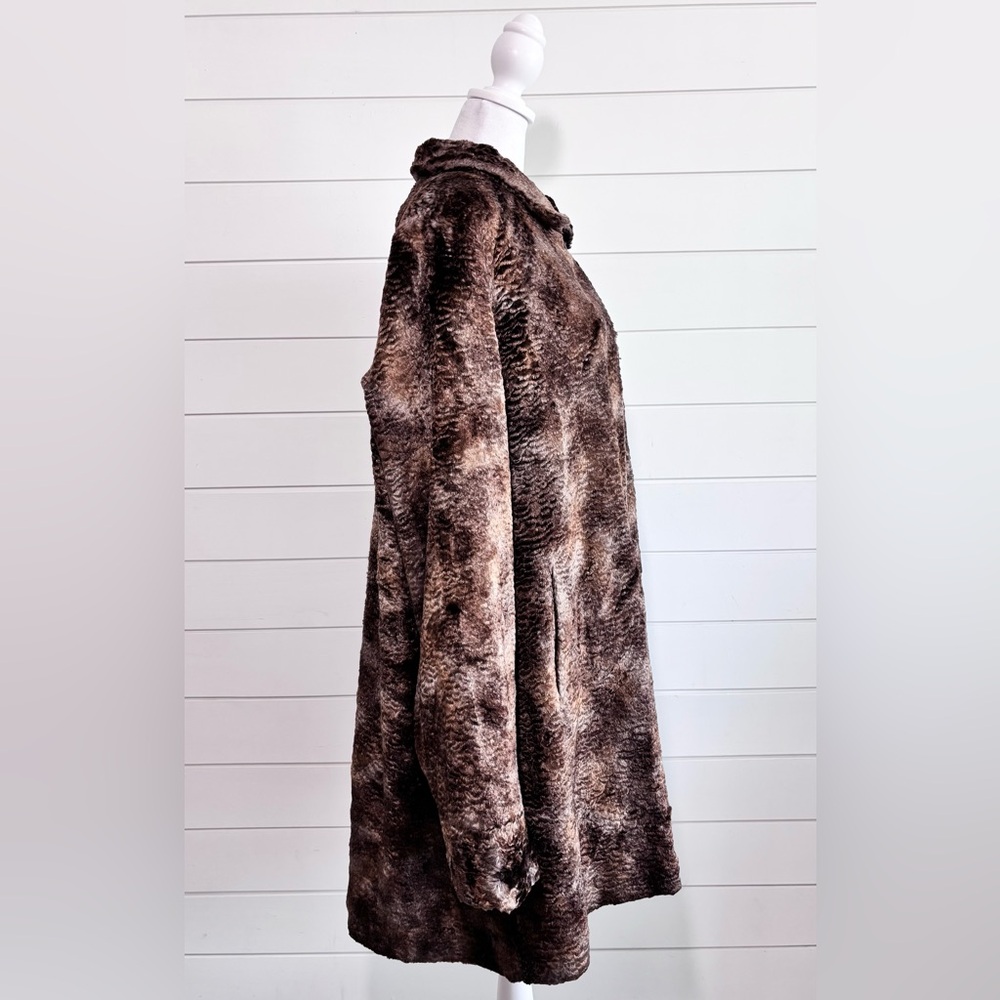 Pamela McCoy Vintage Woman Faux Fur Coat, Brown Size M - Picture 7 of 16